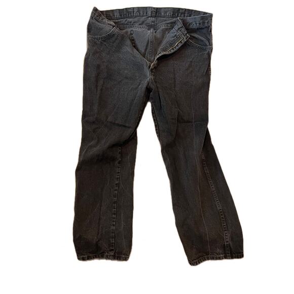 Rustler Straight Leg Black Jeans Mens 40x30 - Picture 1 of 4